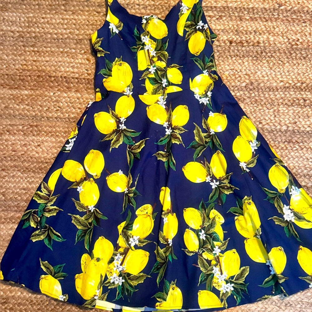 Floral Midi Dress in Yellow and Blue